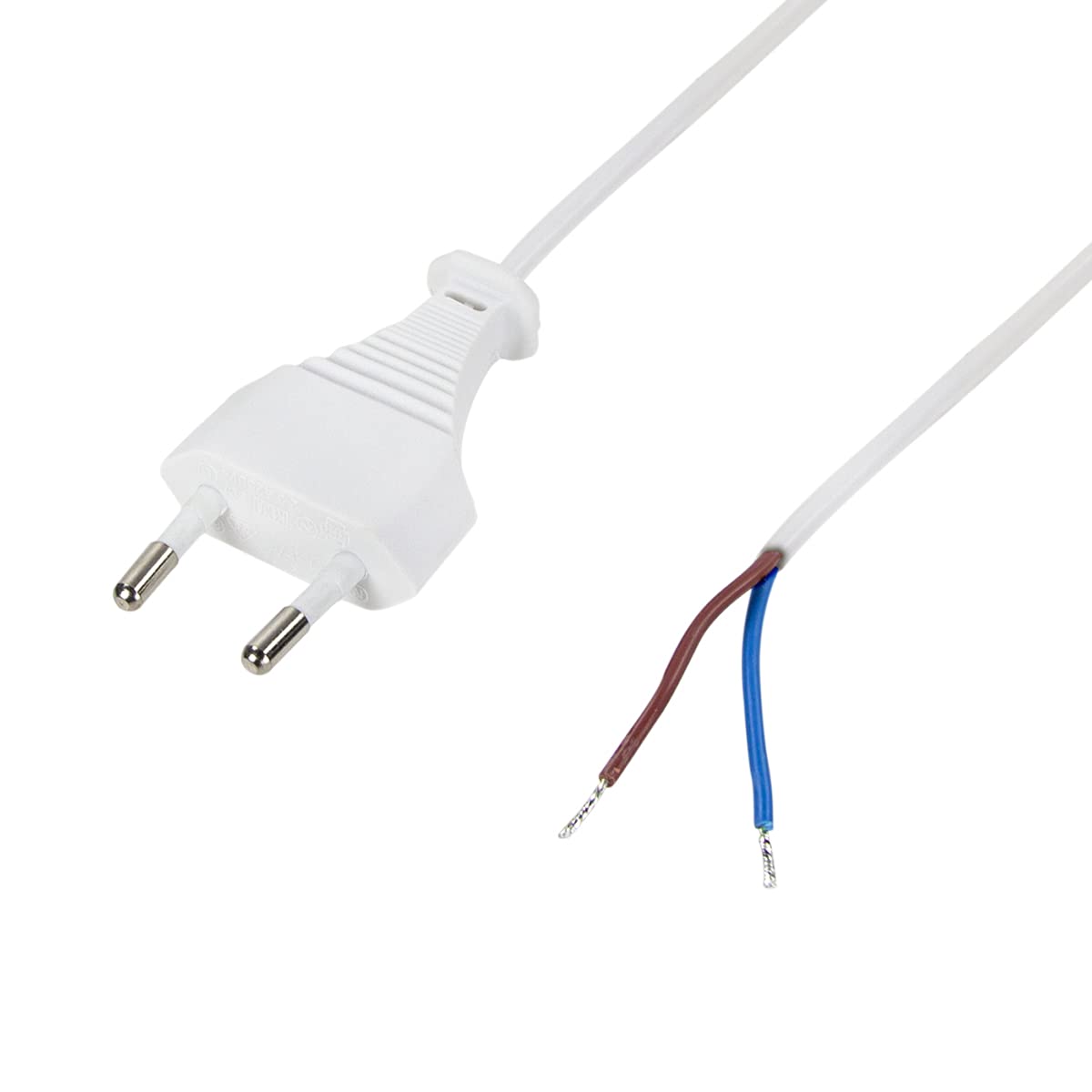 LogiLink CP138 LogiLink Euro Male to Open Wire Power Cable, 1.5 Meter Length, White, White