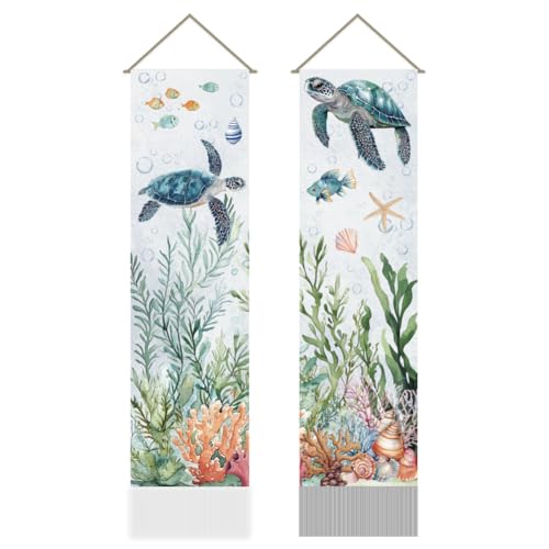 Tapisserie de vie marine rideau de porte et tenture étoile de mer esthétique