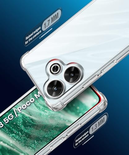 Image of WOW IMAGINE Clear Back Cover Case for Mi Redmi 13 5G | Poco M6 Plus 5G | Shockproof Soft TPU Case | Cushioned Edges for Ultimate Protection Back Cover Case - Transparent