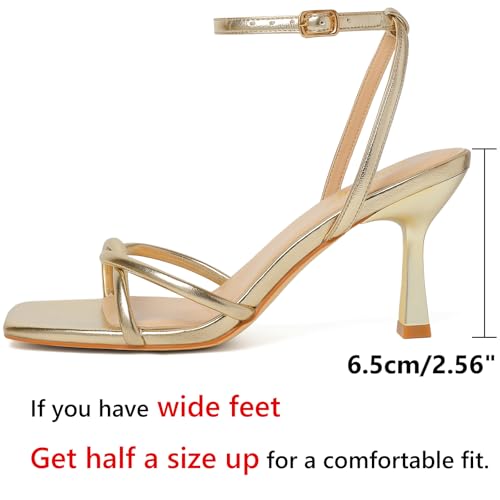 RIBONGZ Women's Heeled Sandals Square Open Toe Kitten Strappy Heels with Ankle Strap Elegant Summer Wedding Party Evening Prom Daily Wear Lace Up Dress Shoes2