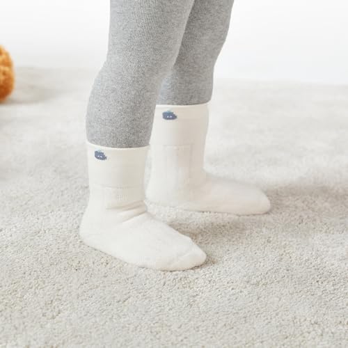 VWU Baby Toddler Kids Ankle Crew Socks with Grips Unisex Warm Thick Cotton Winter Socks 3-12 Months,Fruit