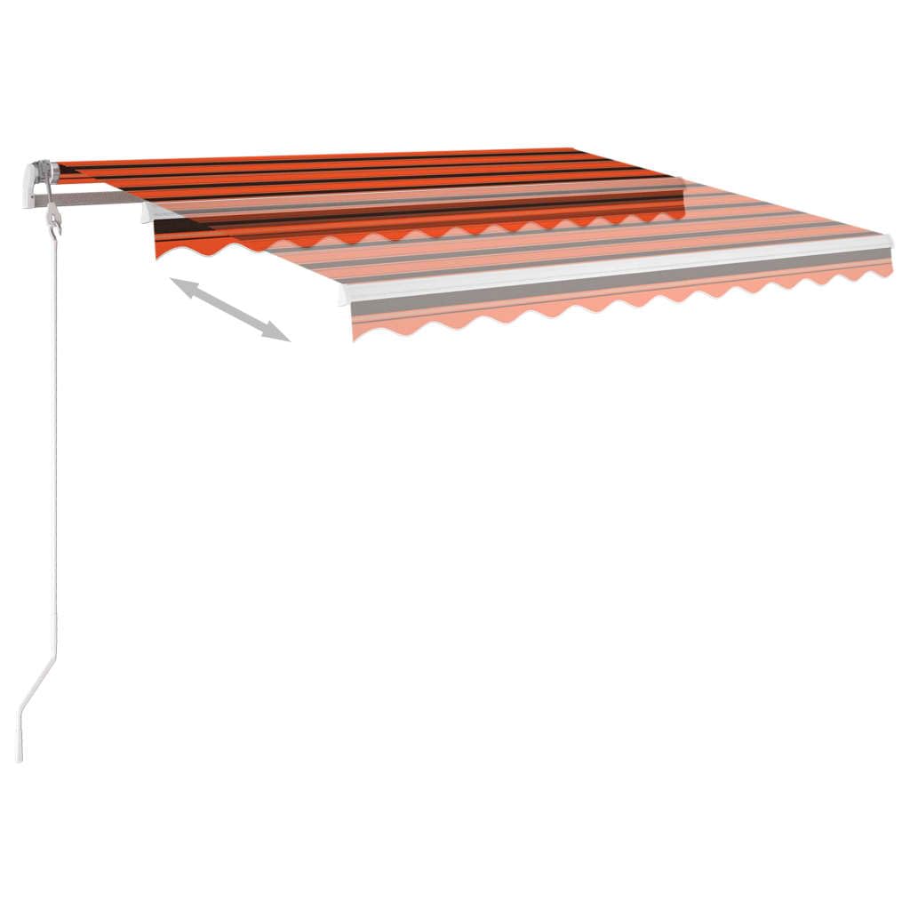 Zwijana markiza zewnętrzna 350x250 cm z pilotem, czujnikiem wiatru i lampkami LED, aluminiowa rama odporna na rdzę, poliester z powłoką PU, regulowany kąt i wysokość, otwierana