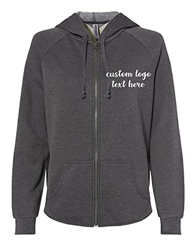 Ink Stitch Women Prm2500Z California Wave Wash Design Your Own Custom Hoodie Zip Up Sweatshirts - Shadow (Xl) #TOP30