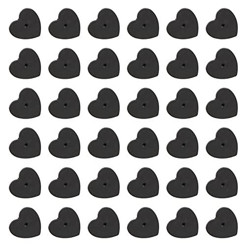 Healifty Locking Pin Backs 100pcs Rubber Pin Backs Heart Shape Clutch Backings Pin Cap Keeper Replacement for Uniform Badges Tie Tack Lapel Pin Black Nail Accessories