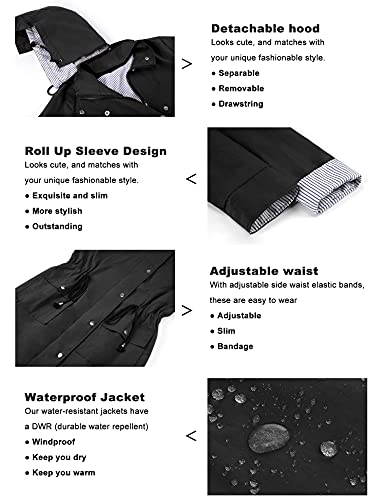 Twinklady Rain Jacket Women Windbreaker Striped Climbing Raincoats Waterproof Lightweight Outdoor Hooded Trench Coats4
