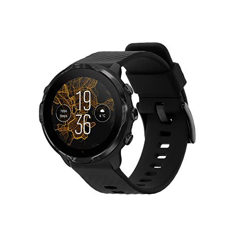 Kwmobile Strap Compatible With Suunto 7 Smartwatch Strap - Replacement Silicone Watch Band - Black/Black #TOP7