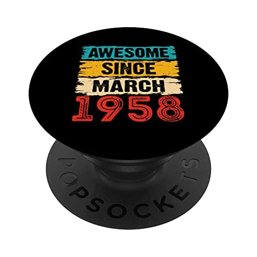 Regalos de 65 años impresionantes desde marzo de 1958 para 65 cumpleaños PopSockets PopGrip Intercambiable