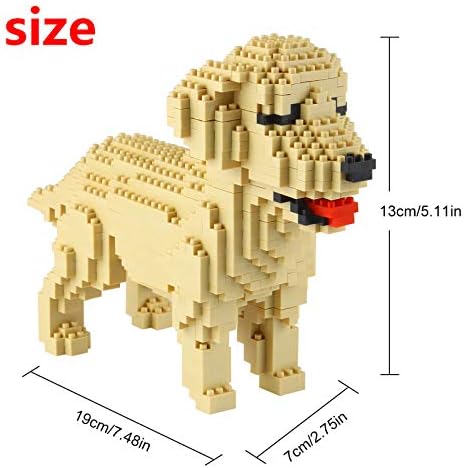 Larcele Micro Dog Building Blocks Pet Mini Building Toy Bricks,950 Pieces KLJM-02 (Golden Retriever)