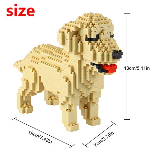 Larcele Micro Dog Building Blocks Pet Mini Building Toy Bricks,950 Pieces KLJM-02 (Golden Retriever)