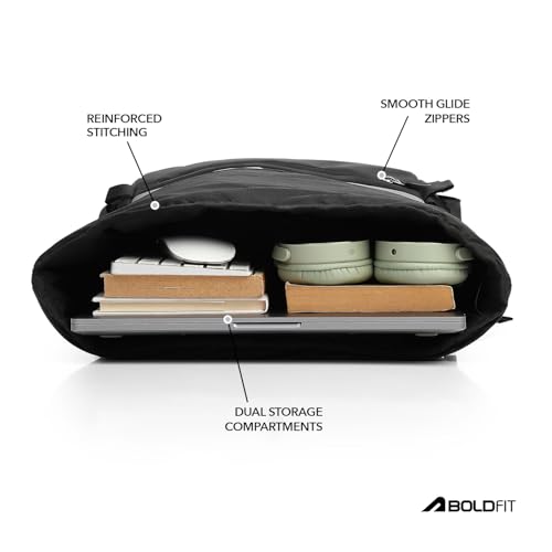 Image of Boldfit Rolltop Bags for Mens 45 Ltrs+ Unfolded Backpack for Men Travel Backpack for Women with Sleeve Separator Travel Bag for Men Pack for Outdoor, Office Lightweight Smart Backpack