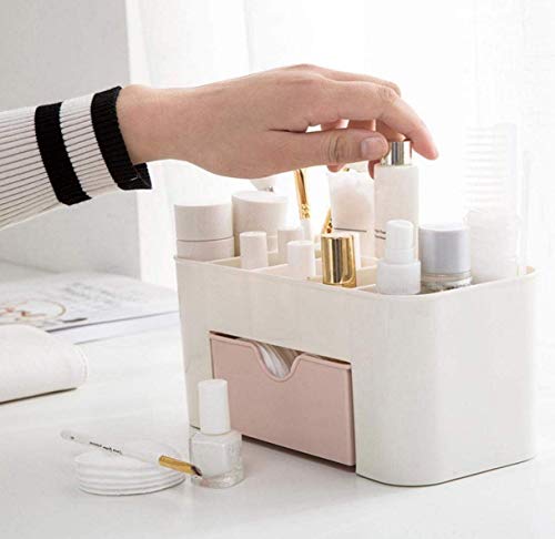 Image of Mechdel Makeup Desk Organizer With Drawers, Bathroom Countertop Organizer for Cosmetics, Vanity Holder for Lipstick, Brushes, Lotions, Eyeshadow, Nail Polish and Jewelry (Makeup Desk Organizer -SMALL)