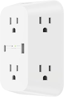 Belkin 6-Outlet Surge Protector Power Strip, Wall-Mountable with 6 AC Outlets, Overvoltage Protection, LED Indicator - USB-C Port & USB-A Port w/USB-C PD Fast Charging - 1680 Joules of Protection