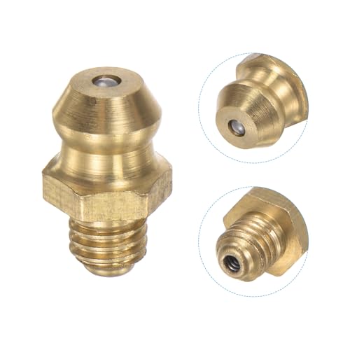 Image of uxcell Brass Straight Grease Fitting M5 x 0.8mm Thread Hydraulic Grease Fitting Accessories, 20Pcs