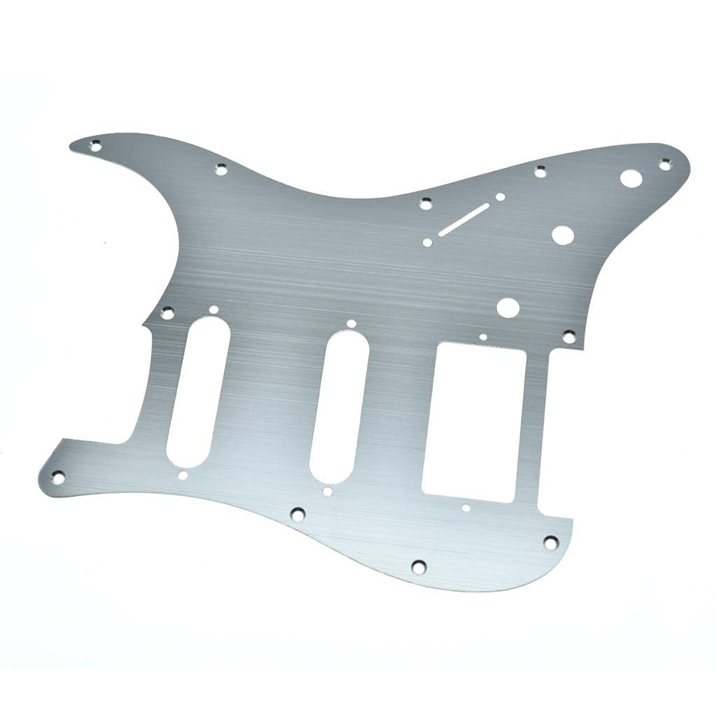 KAISH 11 Hole Metal Aluminum Anodized Modern Style ST/Strat HSS Pickguard Guitar Pick Guard Scratch Plate for USA/Mexico Stratocaster/Strat Silver - Image 3