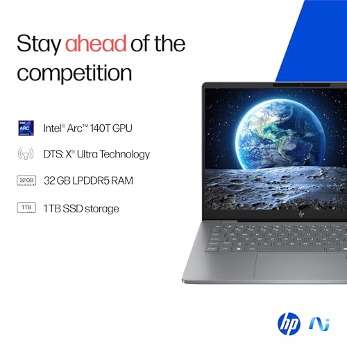 Image of HP OmniBook 7 OLED (Previously Pavilion Plus), Intel Core Ultra 7 255H (32GB LPDDR5,1TB SSD) 3K,0.2 ms, 14'' /35.6cm, Win11, M365, Office24, Meteor Silver,1.5kg, fr0116TU, 5MP Camera, Backlit AI Laptop