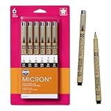 SAKURA Pigma Micron Black Ink Multi-tip Set, 6 Pack
