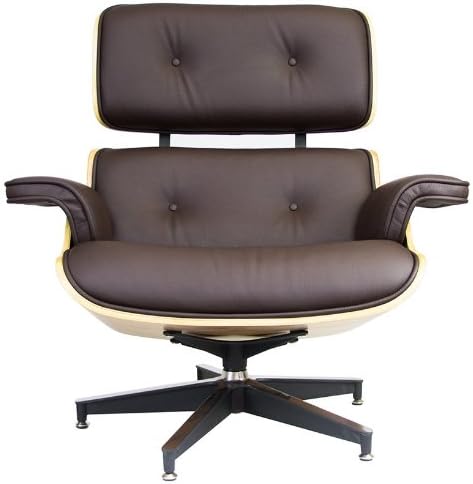 Angus Lounge Palisander Chair with Ottoman, Chocolate Brown