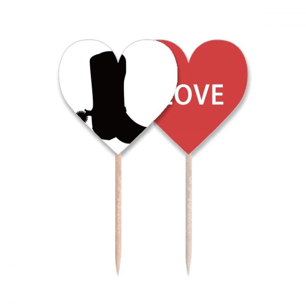 Cure-dents noir pour femme Love Heart avec motif bottes hautes