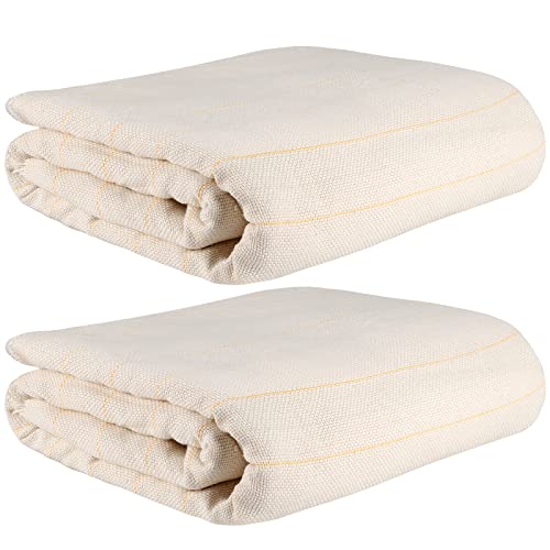 PINGEUI 2 Pieces 59 x 59 Inch Tufting Cloth with Marked Lines, Large Size Punch Needle Monk’s Cloth, Primary Rug Backing Fabric for Embroidery, Handmade, DIY Craft