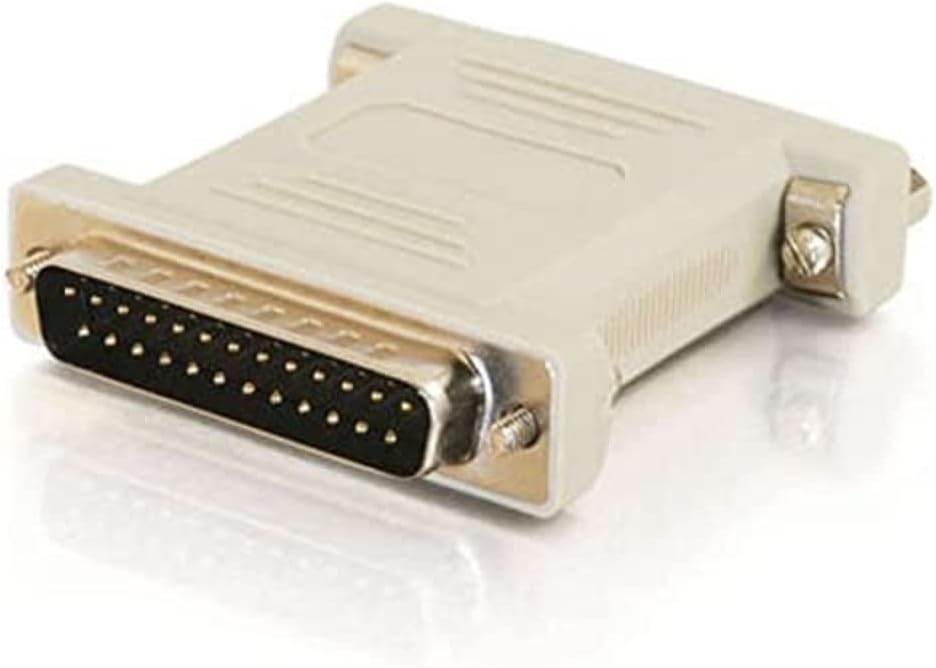 C2G 02469 DB25 Male to DB25 Female Serial RS232 Null Modem Adapter, Beige, 1.5 Inch