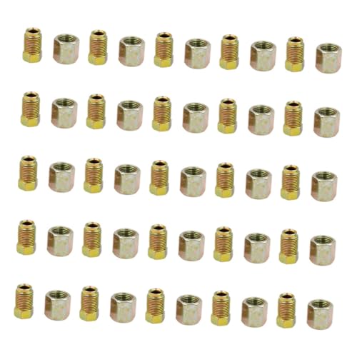 Healifty Tuercas De Tubo De Freno y Accesorios Para Tubos De Freno 25 Juegos 3/16 (10mm x 1mm) Metal Galvanizado Conexión Vehículos