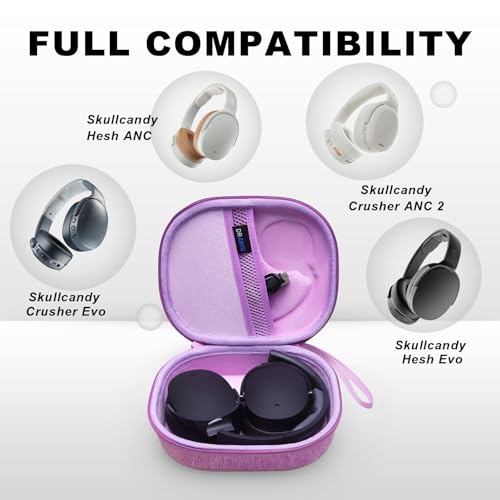 Image of Hard Case for Skullcandy Bluetooth Headphones, Purple(Case Only) | for Skullcandy Crusher ANC 2 /Crusher Evo /Crusher 1080 /Crusher 720 /Crusher /Crusher 540 /Hesh ANC /Hesh Evo /Hesh 540 Headphones