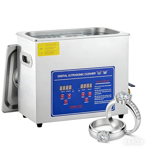 DNEPEI Limpiador ultrasónico Industrial de 4,5 L y 150 W con Temporizador Digital y Calentador, 40 kHz para joyería, carburadores y autopartes. 22L