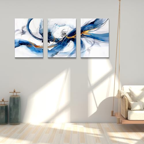 DZRWUBHS Abstract Canvas Wall Art for Living Room and Bedroom - Modern Family Frame Art Office Decor - Minimalism Ink Painting Pictures Artwork - Home Decorations 3 Piece