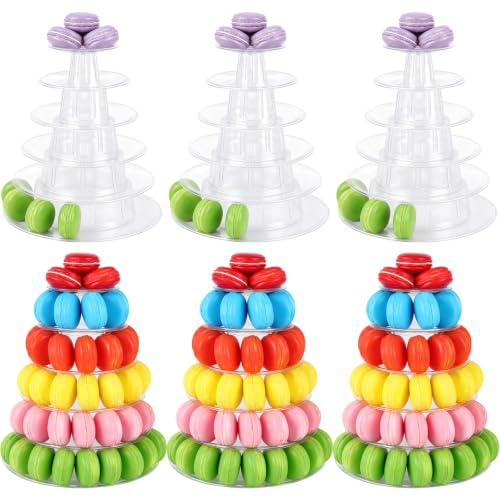Juexica 6 Pcs 6 Tiers Macaron Tower Stand Cupcake Display Rack