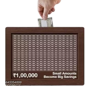 CHITRANSHA-Enterprises_CE Handicraft - 1,00,000 Savings Challenge Wooden Money Frame | Money Saving Box with Tracker | Motivational Piggy Bank for Home & Office-CE_2102-image-40