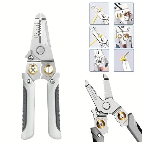 Image of COOLCOLD Wire Stripper and Cutter | All in 1 Multifunction Stainless Steel, Wire Cutter, Wire Crimper, Cable Stripper, Wiring Tools and Multi-Function Hand Tool (Gray)
