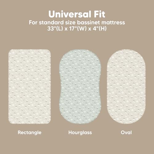 Image of 2-Pack Baby Bassinet Sheets Girl, Boy, 33x17 Bedside Sheets (Daisies) | Viscose Derived from Bamboo, Universal Fitted Bassinet Sheet, Compatible with Halo Bassinest Sleeper, Baby Delight, Graco