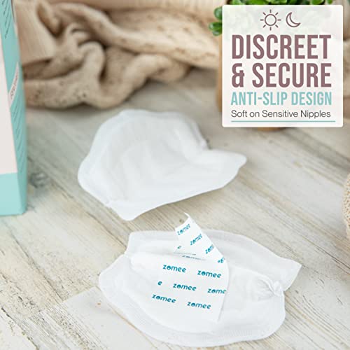 image for Zomee Disposable Breast Pads for Breastfeeding – Ultra-Absorbent/Lea