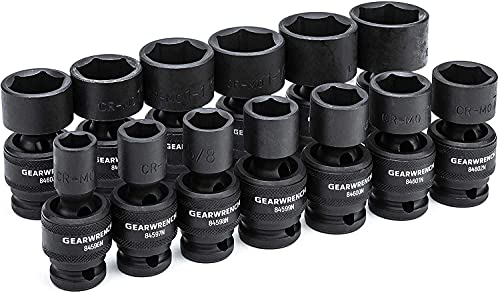 Image of GEARWRENCH 13 Piece 1 /2 inch Dr 6 Pt Universal Impact SAE Socket Set | 84938N