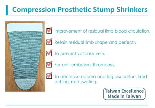 Image of Prosthetic Stump Shrinkers-Above Knee, 35cm, Compression, 20-30, Amputee Socks, Space Dyed, Taiwan Excellence 2XL