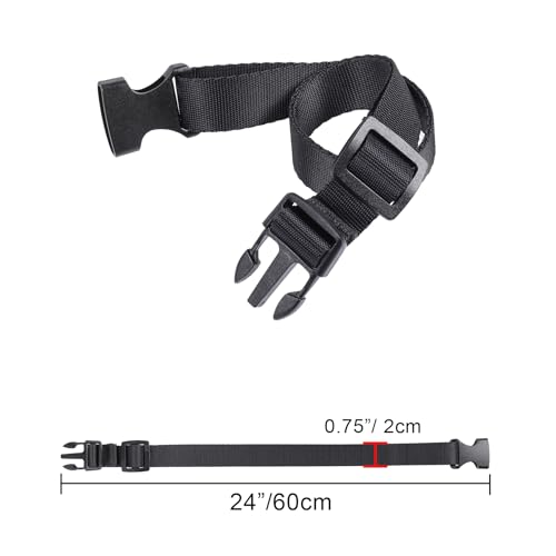 Image of Vigorport Utility Straps Quick Release Nylon Backpack Accessory Bag Strap,Adjustable for Hiking,Travel,Outdoor Sports-4 Pack (Black, 0.75 inch W-24 L)