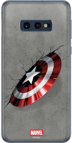 Skinit Decal Phone Skin Compatible with Galaxy S10e - Officially Licensed Marvel Captain America Star Shield Design