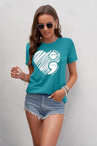 Suicide Awareness Shirt Women You Matter T-Shirt Suicide Prevention Shirts Therapist Psychologist Tee Tops2