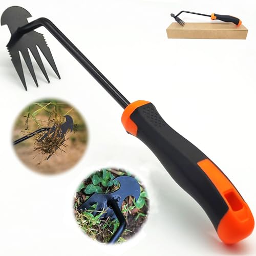 BUT FLY Hand Weed Puller Dual-Action 4-Claw Weeder with Ergonomic Grip Garden Tool for Efficient...