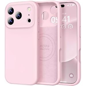 Vooii Magnetic for iPhone 17 Pro Case, Compatible with Magsafe (Premium Liquid Silicone) (Integrated Camera Control Button) Full Body Protective Anti-Scratch Microfiber Lining 6.3″, Chalk Pink