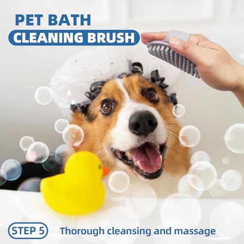 Image of Dog Brush for Shedding,7 PCS Pet Grooming Brush Kit to De-fur & Hair Slicker Deshedding Brushes with Undercoat Rake Comb Bath Brush&Nail Clipper for Grooming Short Long Haired Dogs Cats Blue
