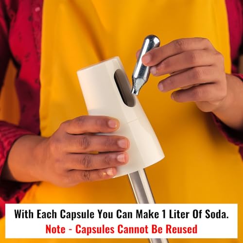 InstaCuppa Portable Soda Maker, Perfect for Busy Moms to Make Lemon Flavored Soda, Jaljeera, Sparkling Water, Mocktails, Fruit Spritzers in Just 30 Seconds Anywhere, Fizz Maker with 2 Lids
