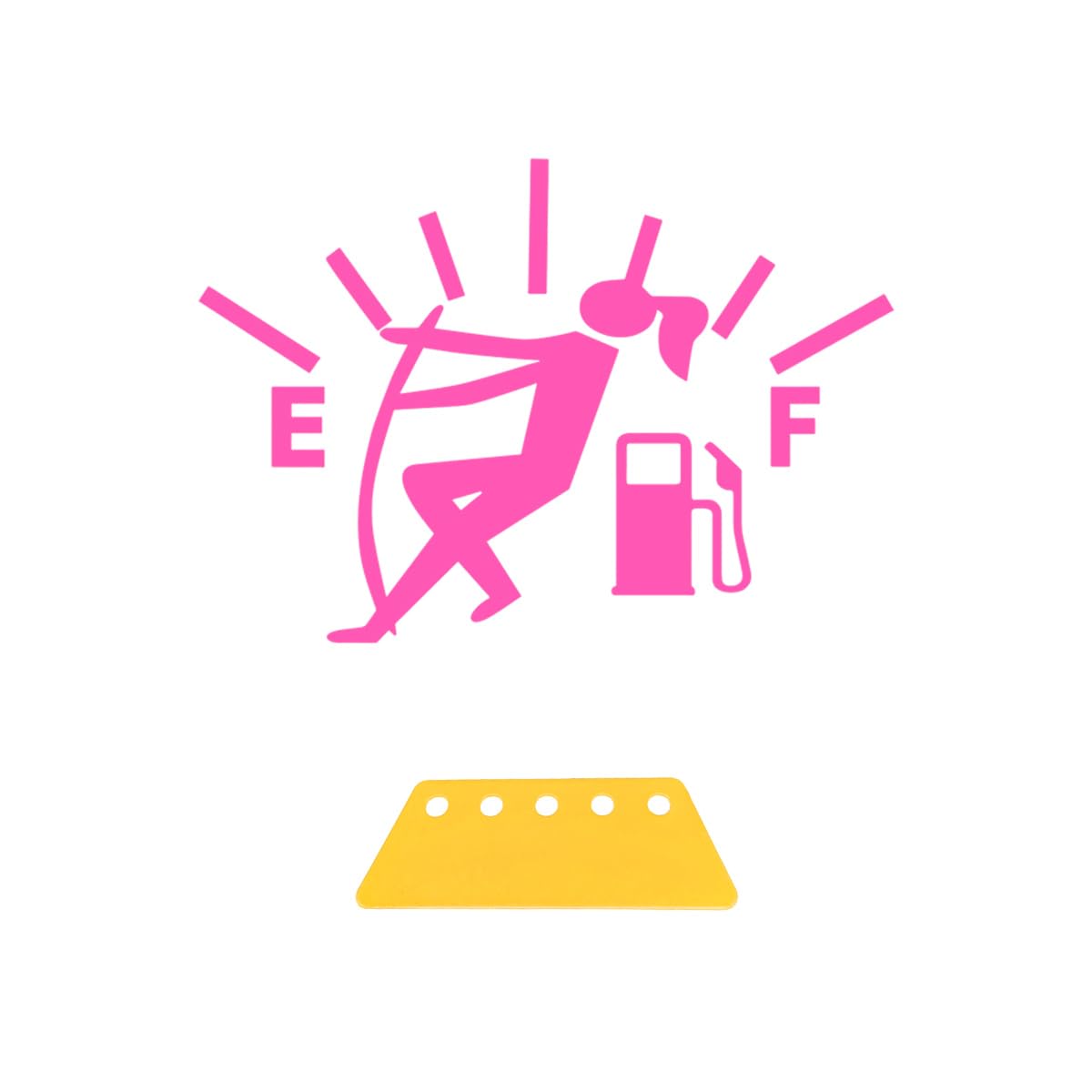 Funny Car Fuel Tank Sticker, Waterproof EF Logo High Gas Consumption Decal, Men Women Exterior Fuel Gage Empty Sticker for Most Vehicles, Universal Car Accessories (Female, Pink)