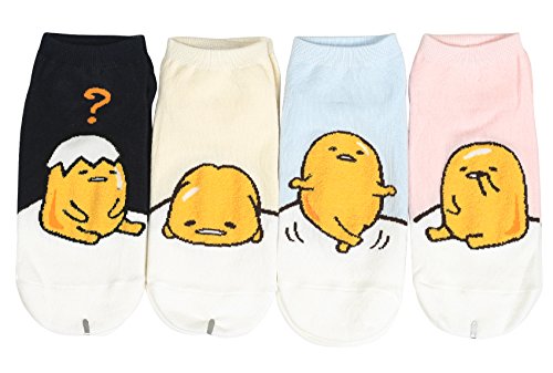 Womens Gudetama Crazy Funny Cute Socks (Meh Ankle 4 Pairs)