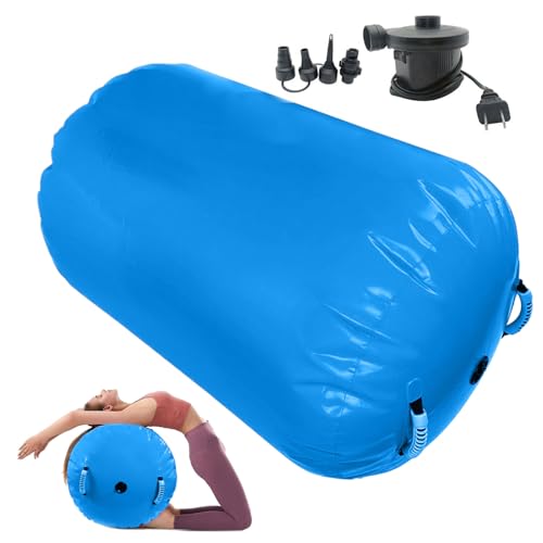 Rodillo hinchable para gimnasia, colchoneta con bomba para entrenamiento de resorte, para jugar en interiores, fitness, gimnasio, animadoras, equilibrio, práctica, yoga, danza