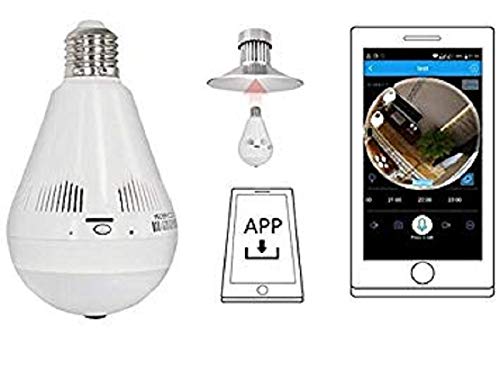 Mr. Gadget's Solutions ® Ampoule caméra HD 960p 360 degrés panoramique 3D caméra et interphone Système de sécurité à domicile