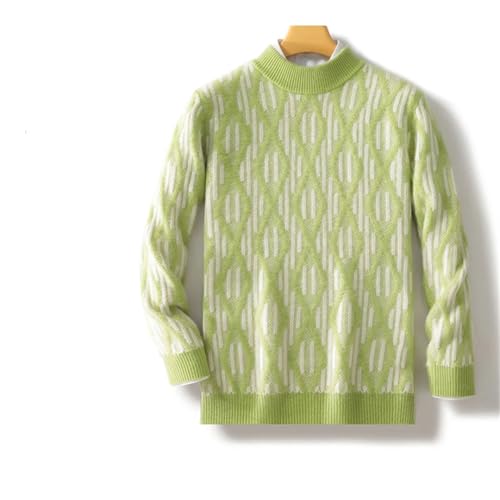 Men's Stand-Up Collar Thickened Knitted Sweater Merino Wool Pullover Casual Contrast Color Top3