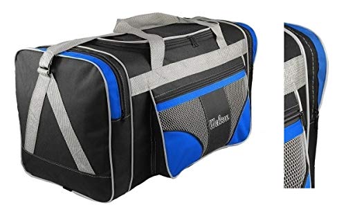 Bolsa Mala De Viagem Grande 112l Alças De Mão E Ombro (Preto/Azul)