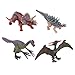 TOYANDONA 4 Unids Dinosaurio Falso Figura Simulación Realista Plástico Triceratops Pterodáctilo Aprendizaje de Animales Juguete Educativo para Niños Niños Colores Surtidos