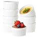 8 OZ Ramekin Bowls 8 PCS,Bakeware Set for Baking and Cooking, Oven Safe Sleek Porcelain White Ramikins for Pudding, Creme Brulee, Custard Cups and Souffle Small instant table tray